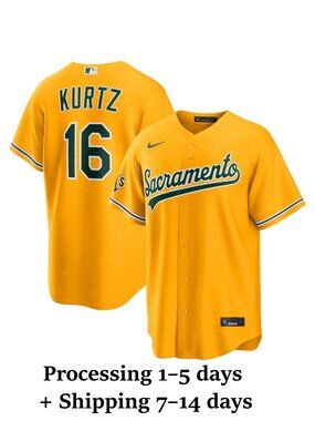 Mens Youths Select Nick Kurtz Gold Yellow Stitched Jersey